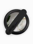 Зеркало с ручкой, складное, двустороннее, с увеличением х2, 8.3×10×1.3 см, (d=6.4 см), чёрное - Фото 2