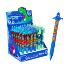 Стираемая ручка Yalong «Дино», гелевая, автоматическая, синий стержень, узел 0.5 мм, МИКС - Фото 1