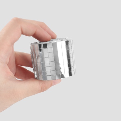 Зеркальная мозаика клеевая, 0.5×0.5 см, 8 рядов 4 см, 91±2 см, серебряное стекло