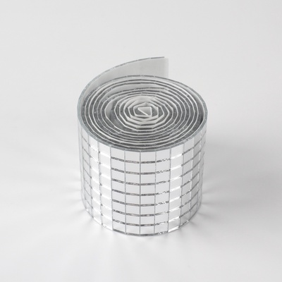 Зеркальная мозаика клеевая, 0.5×0.5 см, 8 рядов 4 см, 91±2 см, серебряное стекло