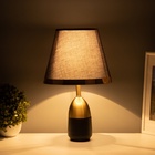Настольная лампа с абажуром RISALUX «Жан», 1×40 Вт, Е27, чёрный/бронза, 25×25×40 см - Фото 4