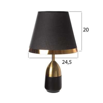 Настольная лампа с абажуром RISALUX «Жан», 1×40 Вт, Е27, чёрный/бронза, 25×25×40 см