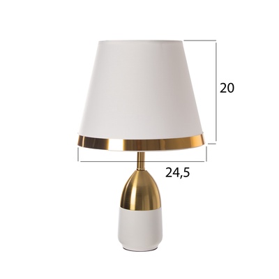 Настольная лампа с абажуром RISALUX «Жан», 1×40 Вт, Е27, белый/бронза, 25×25×40 см