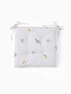 Подушка на стул «Этель. Полевые цветочки», 42×42×7 см, белая - Фото 4