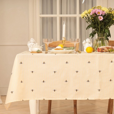 Скатерть Доляна «Пчёлки», 146×110 см, рогожка 164 г/м², 100% хлопок