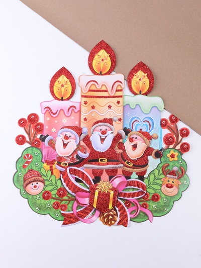 Плакат на стену «Новогодние свечи» Санта Клаус, 40×52 см