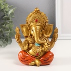 Фигурка полистоун «Ганеша, в оранжевых шароварах», под бронзу, 10×10×12.5 см - Фото 1