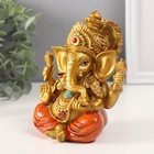 Фигурка полистоун «Ганеша, в оранжевых шароварах», под бронзу, 10×10×12.5 см - Фото 4
