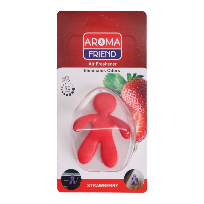 Ароматизатор в воздуховод в автомобиль, человечек, клубника, красный - Фото 1