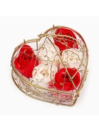 Подарочный набор мыльных бело-красных роз в шкатулке, 6 шт. - Фото 4