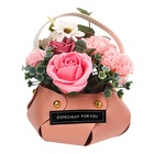 Подарочная мыльная композиция в сумочке, розовая - Фото 5