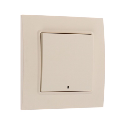 Выключатель TOT Elegant, 10 А, 1 кл., с подсветкой, скрытый, бежевый