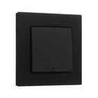 Выключатель TOT Matte Glass, 10 А, 1 клавиша, с подсветкой, скрытый монтаж, стеклянная рамка, чёрный - Фото 2