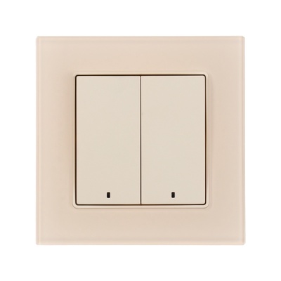 Выключатель TOT Matte Glass, 10 А, 2 кл., с подсветкой, скрытый, стекло, бежевый
