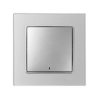 Выключатель TOT Glossy Glass, 10 А, 1 клавиша, с подсветкой, скрытый монтаж, стеклянная рамка, серебристый - Фото 3