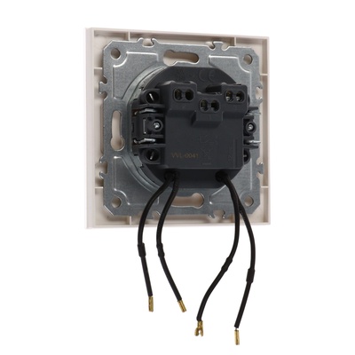 Выключатель TOT Glossy Glass, 10 А, 2 клавиши, с подсветкой, скрытый монтаж, стеклянная рамка, белый