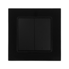 Выключатель TOT Glossy Glass, 10 А, 2 клавиши, с подсветкой, скрытый монтаж, стеклянная рамка, чёрный - Фото 3