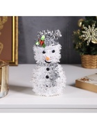 Светодиодная фигура из мишуры «Снеговик в серебристом» 16×9 см, 10 LED, от батареек AG10×3, свечение тёплое белое - Фото 5