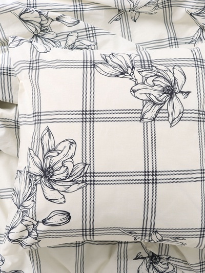 Постельное бельё евро «Этель» Ink flowers, бязь