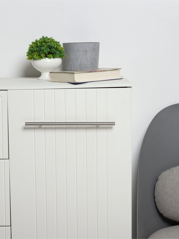 Ручка рейлинг ТУНДРА, облегчённая, d=12 мм, м/о 192/300 мм, внеш. ножка, цвет матовый никель - Фото 1