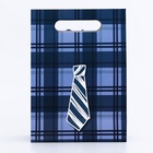 Подарочная коробка - пакет, упаковка с вырубной ручкой, «Мужской галстук», 19×9×27 см - Фото 3