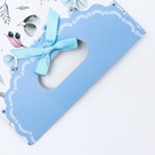 Подарочная коробка - пакет, упаковка с вырубной ручкой, «Голубые васильки», 14×6×21 см - Фото 4