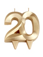 Свеча в торт 20, свеча фонтан, золотой металлик, 6.5 см (комплект 3 шт) - фото 35788658