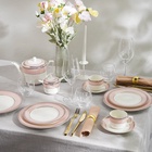 Набор посуды WY Paradise, 18 предметов, 6 тарелок d=25.5 см, 6 тарелок d=20.5 см, 6 глубоких тарелок d=23 см, фарфор, белый, розовый - Фото 8