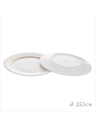 Набор посуды WY Grace, 18 предметов: 6 тарелок d=25.5 см, 6 тарелок d=20.5 см, 6 глубоких тарелок 350 мл, d=23 см, фарфор, белый - Фото 7