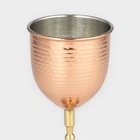 Бокал медный, 250 мл, d=7.5 см, h=15 см, чеканка, латунная ножка, 1 сорт - Фото 2