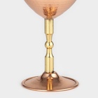 Бокал медный, 250 мл, d=7.5 см, h=15 см, чеканка, латунная ножка, 1 сорт - Фото 3