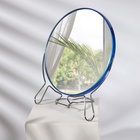 Зеркало настольное, с увеличением х2, настенное, двустороннее, 20×24 см, (d=18.5 см), МИКС - Фото 2