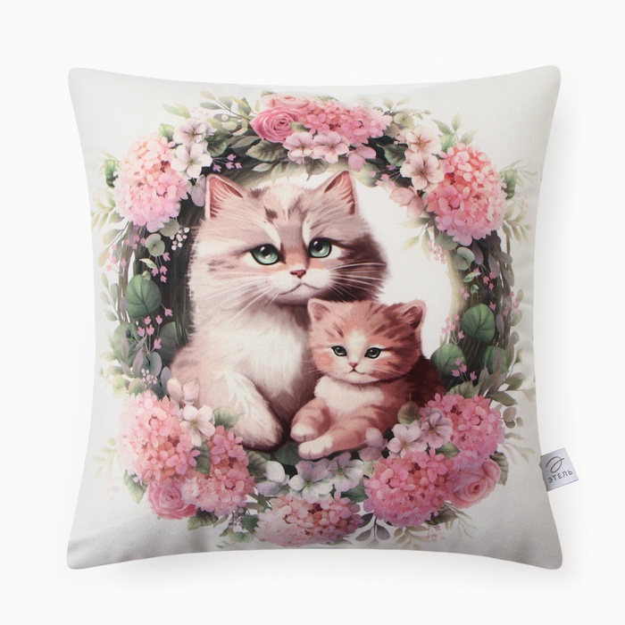 Подушка декоративная «Этель. Мамино тепло», 40×40 см, велюр - Фото 1