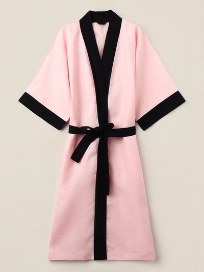 Халат женский длинный SL HOME "Rose" размер 44-52,100% лён, 150г/м2