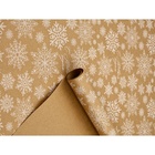 Бумага в тубусе крафтовая в рулоне «Снежинки», 0.68 × 7 м - фото 63107955