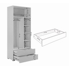 Шкаф двухдверный Зефир, 80 х 42,2 х 190, белое дерево/серый эмаль - фото 14660848