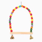 Качели для птиц с деревянной жердочкой, 20 см, микс цветов - Фото 1