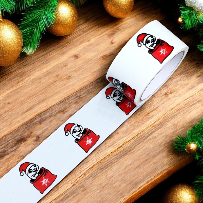 Скотч новогодний с логотипом «Новогодняя Змея» 48×45 м, 45 мкм - Фото 1