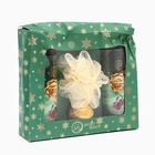 УЦЕНКА Новогодний подарочный набор косметики «Зимняя вьюга», с ароматом вишни и корицы. Зеленая серия - Фото 2