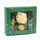 УЦЕНКА Новогодний подарочный набор косметики «Зимняя вьюга», с ароматом вишни и корицы. Зеленая серия - Фото 6