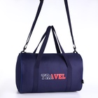 Сумка дорожная на молнии TEXTURA, с подкладкой, длинный ремень, маленький размер, синяя - Фото 7