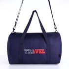 Сумка дорожная на молнии TEXTURA, с подкладкой, длинный ремень, маленький размер, синяя - Фото 5