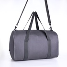 Сумка дорожная на молнии TEXTURA, с подкладкой, длинный ремень, маленький размер, серая - Фото 6