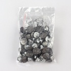 Набор джинсовых пуговиц, 17 мм, 100 шт., цвет чёрный, серебряный - Фото 2