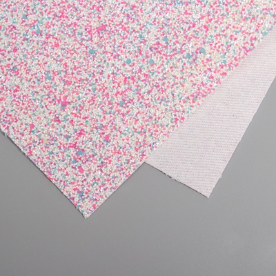 Лист для творчества искусственная кожа «Блёстки», розово-голубой лист 33×20 см, толщина 1.6 мм