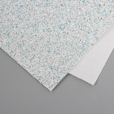 Лист для творчества искусственная кожа «Блёстки», бело-голубой лист 33×20 см, толщина 1.6 мм