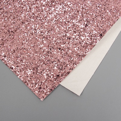 Лист для творчества искусственная кожа «Крупные блёстки», светло-розовый лист 33×20 см, толщина 0.84 мм