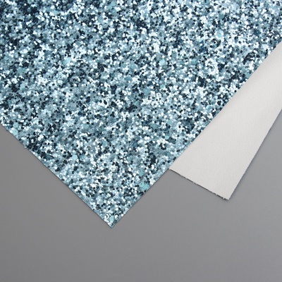 Лист для творчества искусственная кожа «Крупные блёстки», светло-голубой лист 33×20 см, толщина 0.84 мм