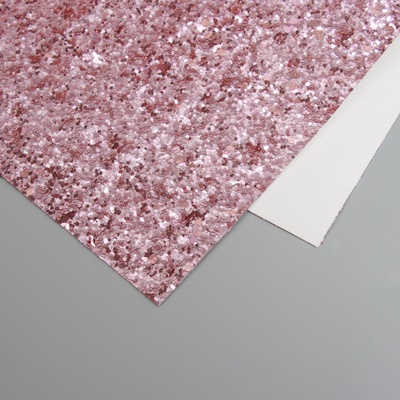 Лист для творчества искусственная кожа «Крупные блёстки», розовое золото лист 33×20 см, толщина 0.84 мм