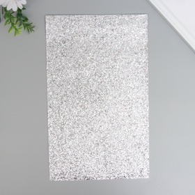 Лист для творчества искусственная кожа «Крупные блёстки», серебро лист 33×20 см, толщина 0.84 мм